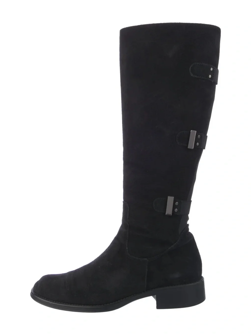 Aquatalia Black Suede Knee-High Boots | Size EU 37 | Made in Italy